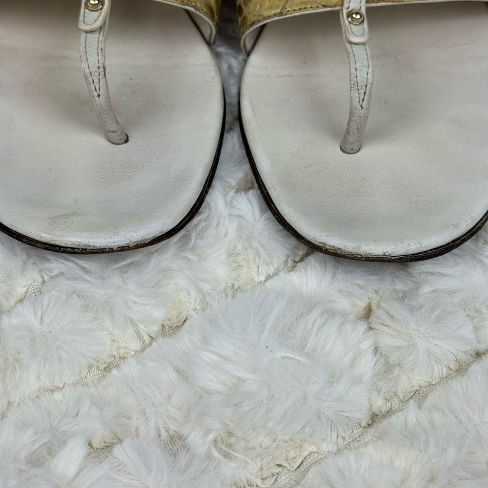 Gucci Gold Snake Skin Metallic Sandals Size 8 1/2 - Picture 3 of 10